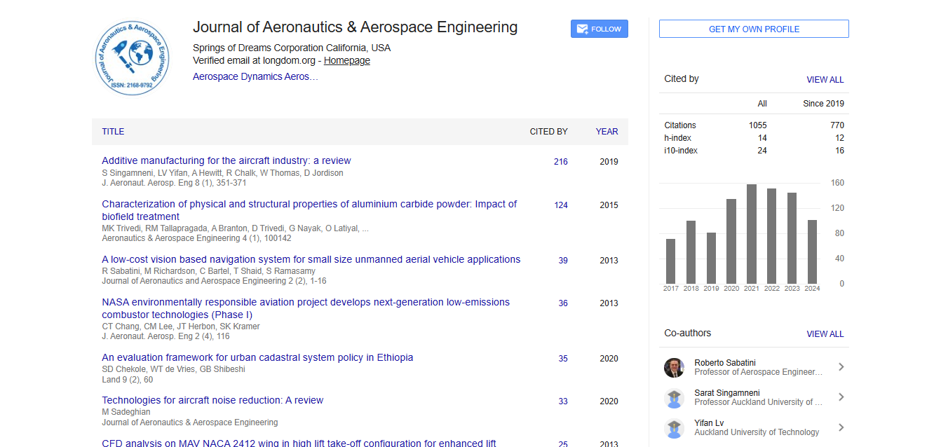 Journal of Aeronautics & Aerospace Engineering