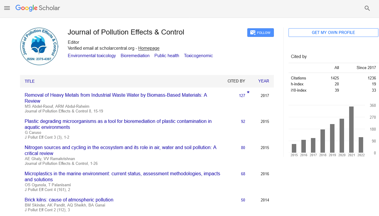 Journal of Pollution Effects & Control